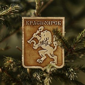 Сувенир из бересты "Герб Красноярска" (магнит) — купить в Красноярске