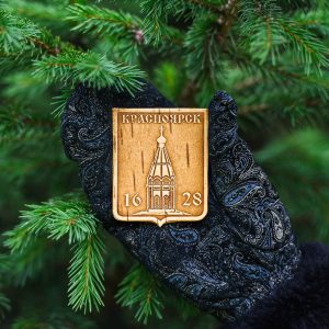 Магнит на холодильник из бересты "Красноярск 1628"
