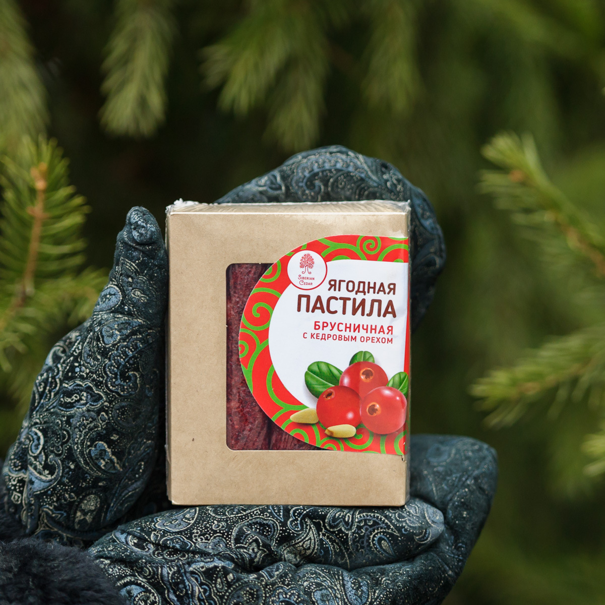 Ягодная пастила "Брусничная с кедровым орехом"