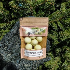 Драже сосновая шишка в белом шоколаде