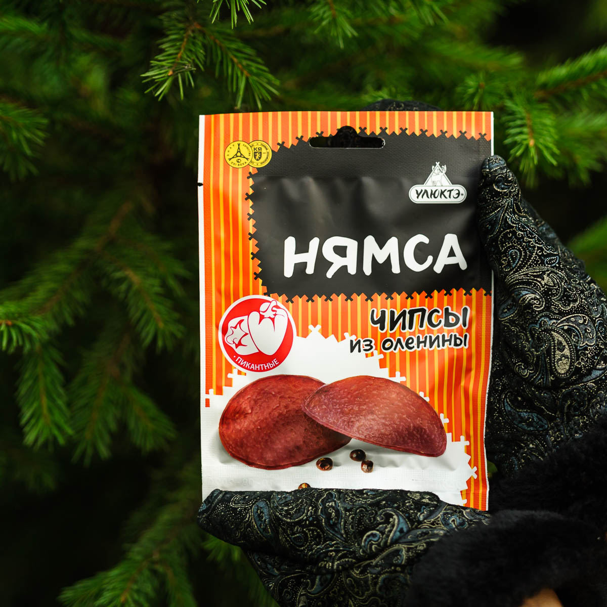 Чипсы "Нямса" из оленины пикантные