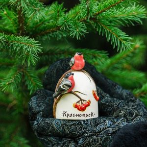 Колокольчик керамический "Снегирь"