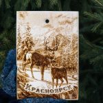 Доска разделочная сувенирная. Олени