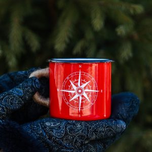 Кружка красная с пеньковой верёвкой Следуй за мечтой