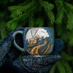 Кружка керамическая Домик в лесу