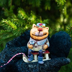 Керамикический колокольчик Сибирские коты