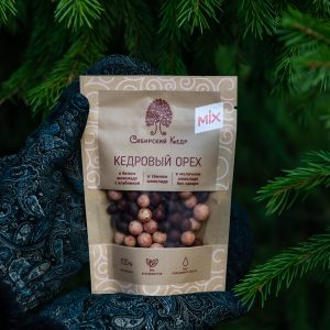 Кедровый орех в шоколаде ассорти - тёмный, белый, без сахара 60 г