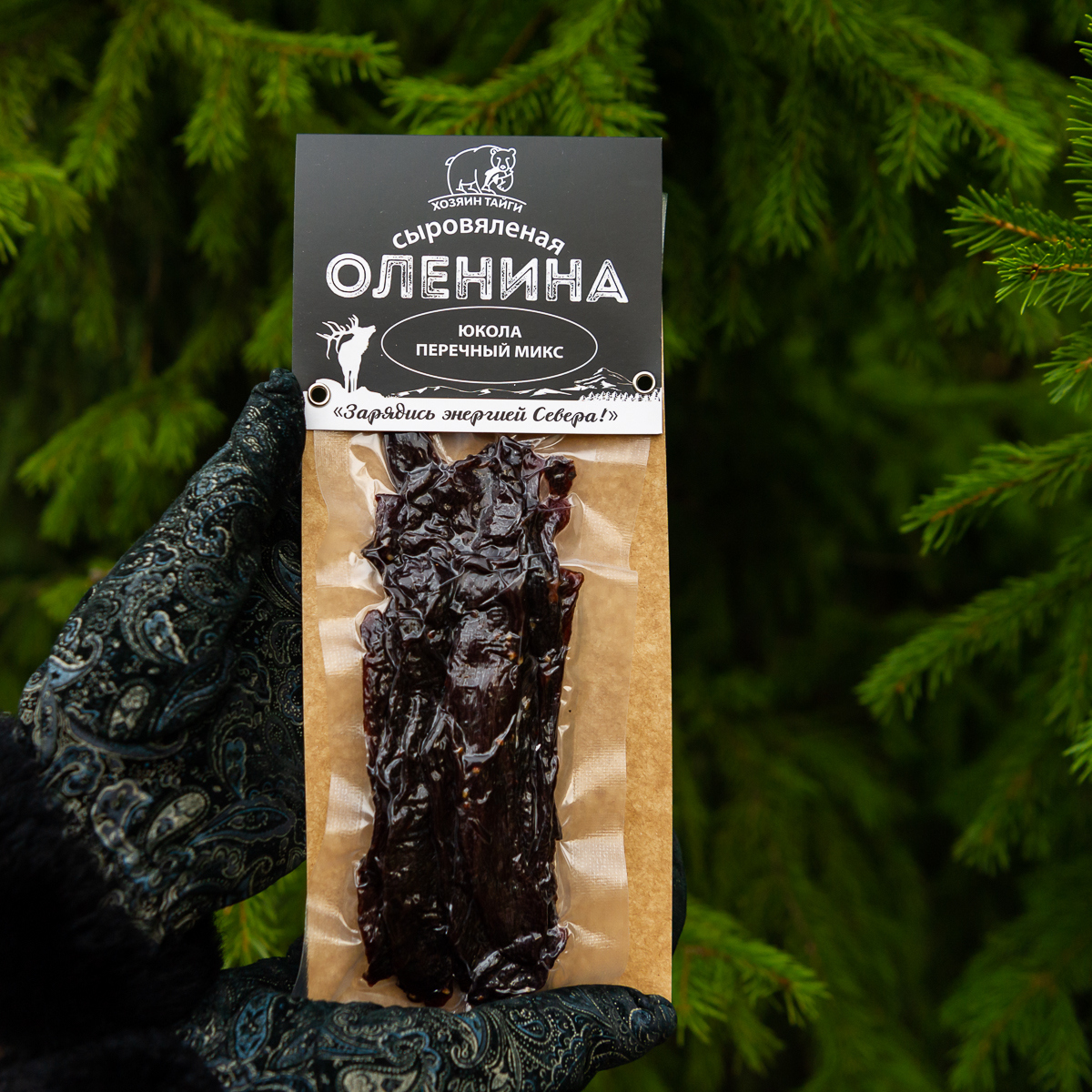 Оленина сыровяленая юкола перечный микс 70 гр