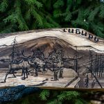 Доска сервировочная Охотник в тундре 25*49 Сибирь