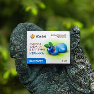 Смолка таёжная в глазури без сахара Черника 5 г