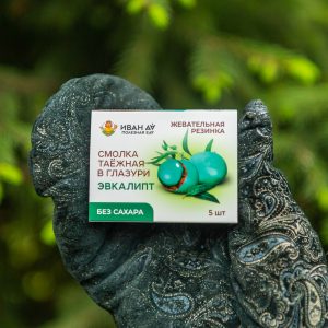 Смолка таёжная в глазури без сахара Эвкалипт 5 г