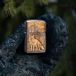 Зажигалка бензиновая в бересте Лиса
